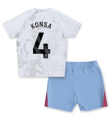 Aston Villa Ezri Konsa #4 Borta Kläder Barn 2023-24 Kortärmad (+ Korta byxor)